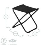 Classic Folding Stool Lightweight Material Practical Foldable Design Black - Image 3
