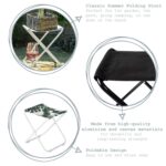 Classic Folding Stool Lightweight Material Practical Foldable Design Grey - Image 2