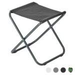 Classic Folding Stool Lightweight Material Practical Foldable Design Grey