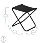 Classic Folding Stool Lightweight Material Practical Foldable Design Grey - Image 3