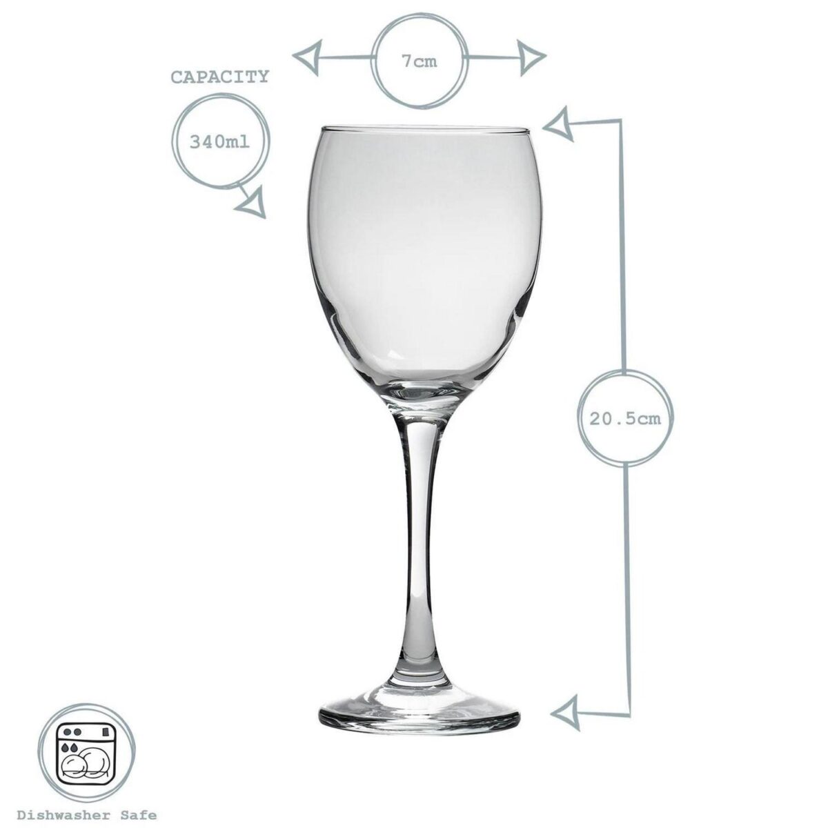 Classic Red Wine Glasses Contemporary Drinking Glass Set 340ml - Box of 6/12/24 - Image 3