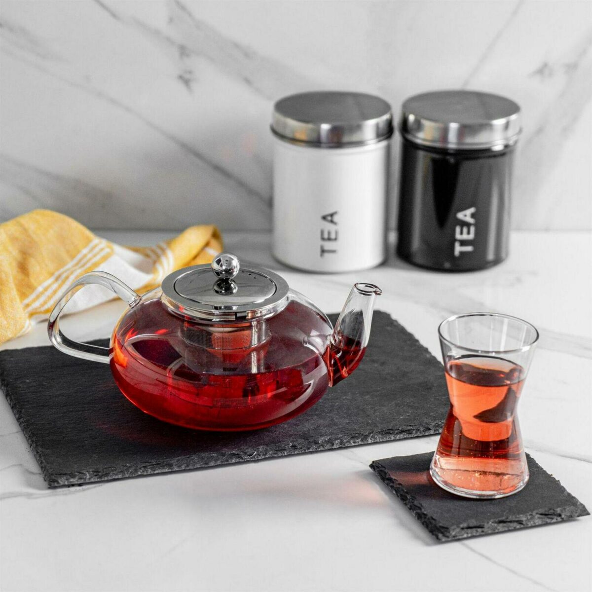 Clear Glass Teapot with Infuser for Loose Leaf Tea - 800ml - Oval Vintage Pot - Image 6