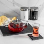 Clear Glass Teapot with Infuser for Loose Leaf Tea - 800ml - Oval Vintage Pot - Image 6