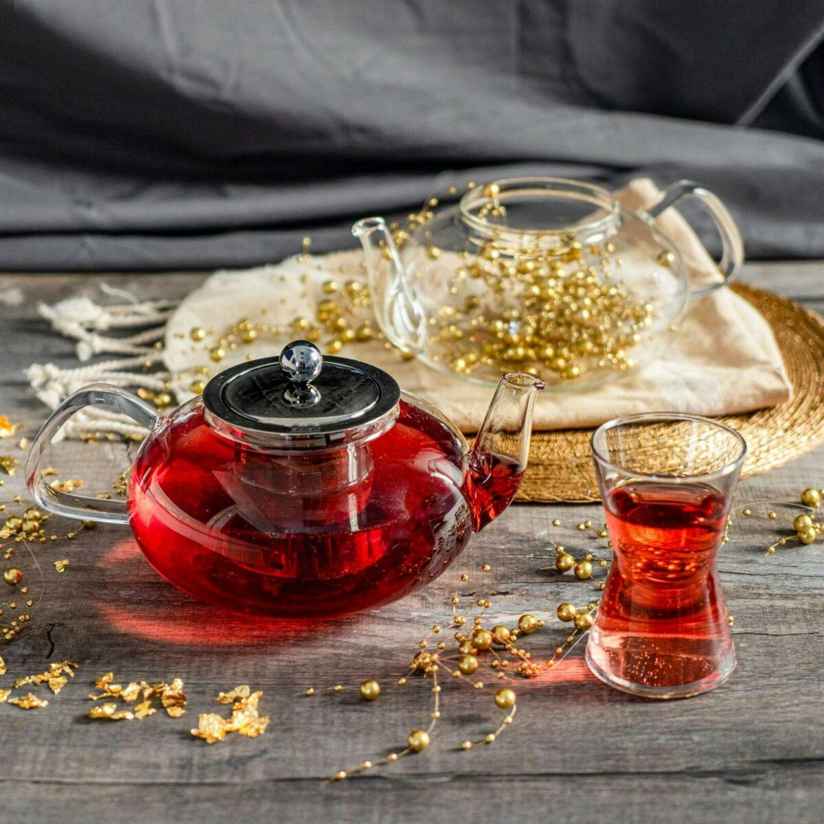 Clear Glass Teapot with Infuser for Loose Leaf Tea - 800ml - Oval Vintage Pot - Image 5