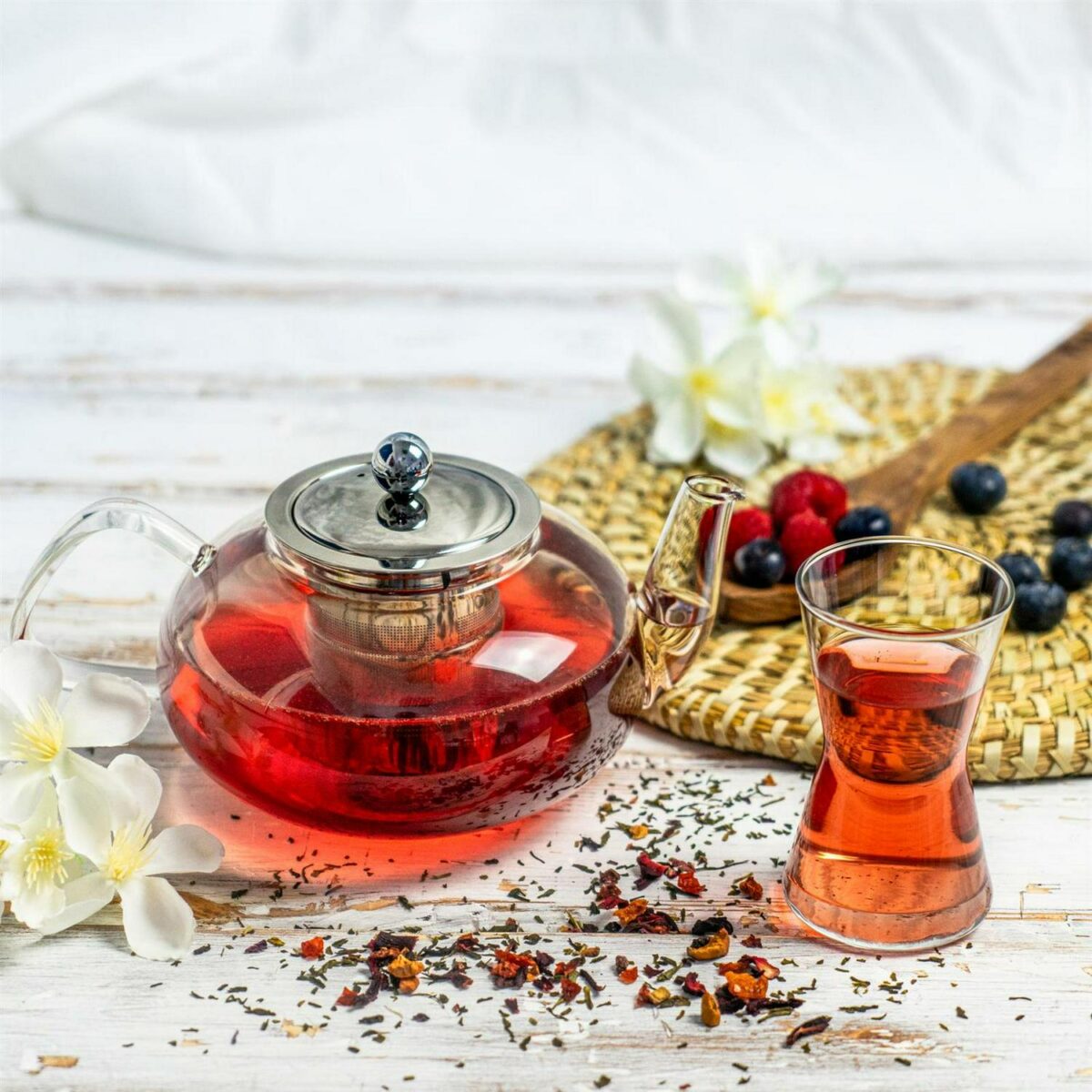 Clear Glass Teapot with Infuser for Loose Leaf Tea - 800ml - Oval Vintage Pot - Image 4