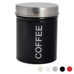 Coffee Storage Canister Kitchen Canisters Jars Pots Jar Container Metal Black