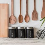Coffee Storage Canister Kitchen Canisters Jars Pots Jar Container Metal Black - Image 6