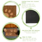 Coir Door Mat Coconut Indoor Outdoor Welcome Mats 60 x 40cm Embossed Paw Prints - Image 2