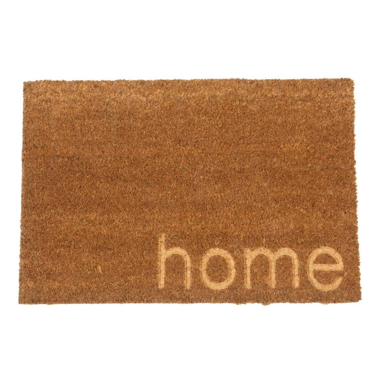 Coir Door Mat Natural Indoor Outdoor Welcome Mats 60 x 40cm Embossed Home - Image 1