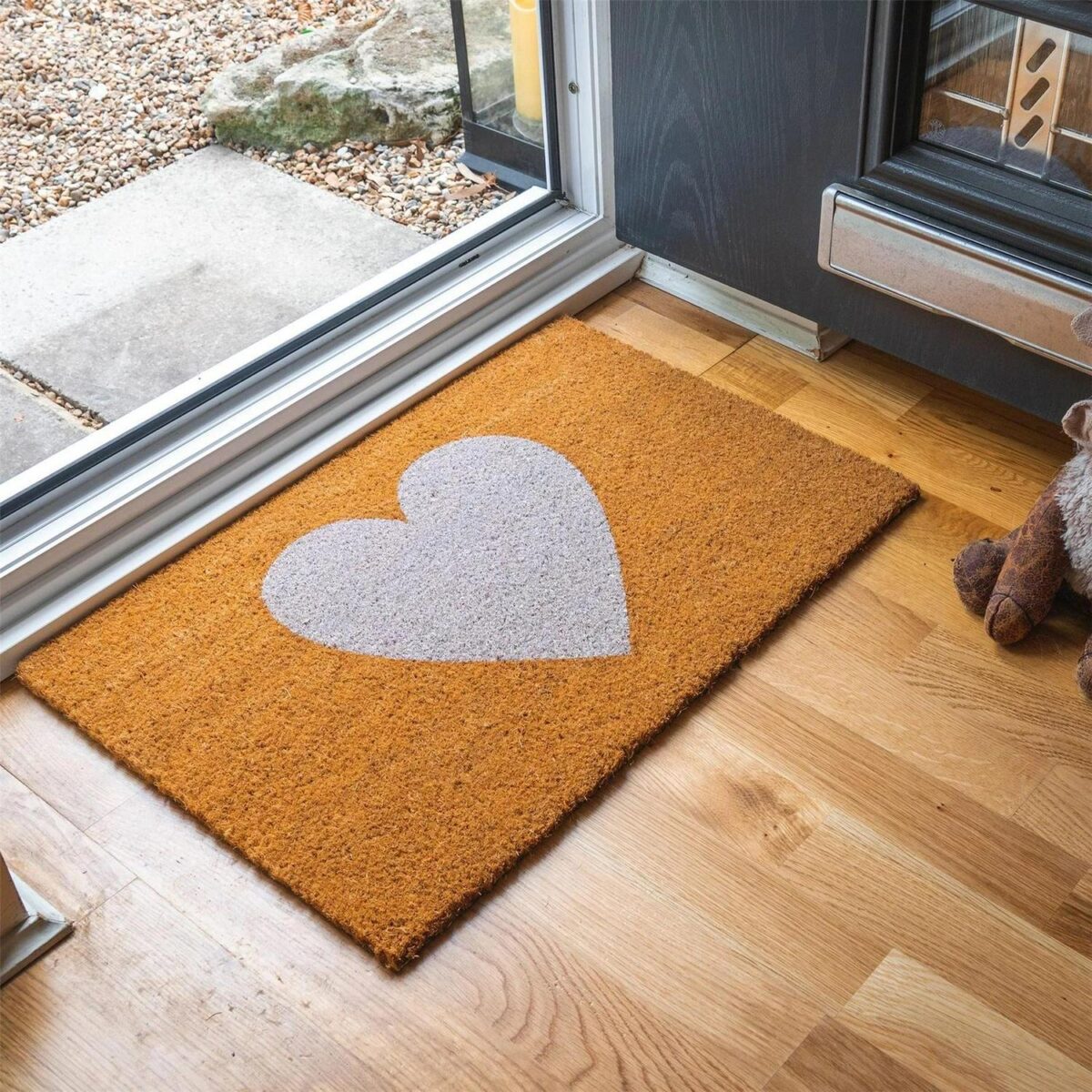 Coir Door Mat Natural Coconut Indoor Outdoor Welcome Mats 60 x 40cm White Heart - Image 5