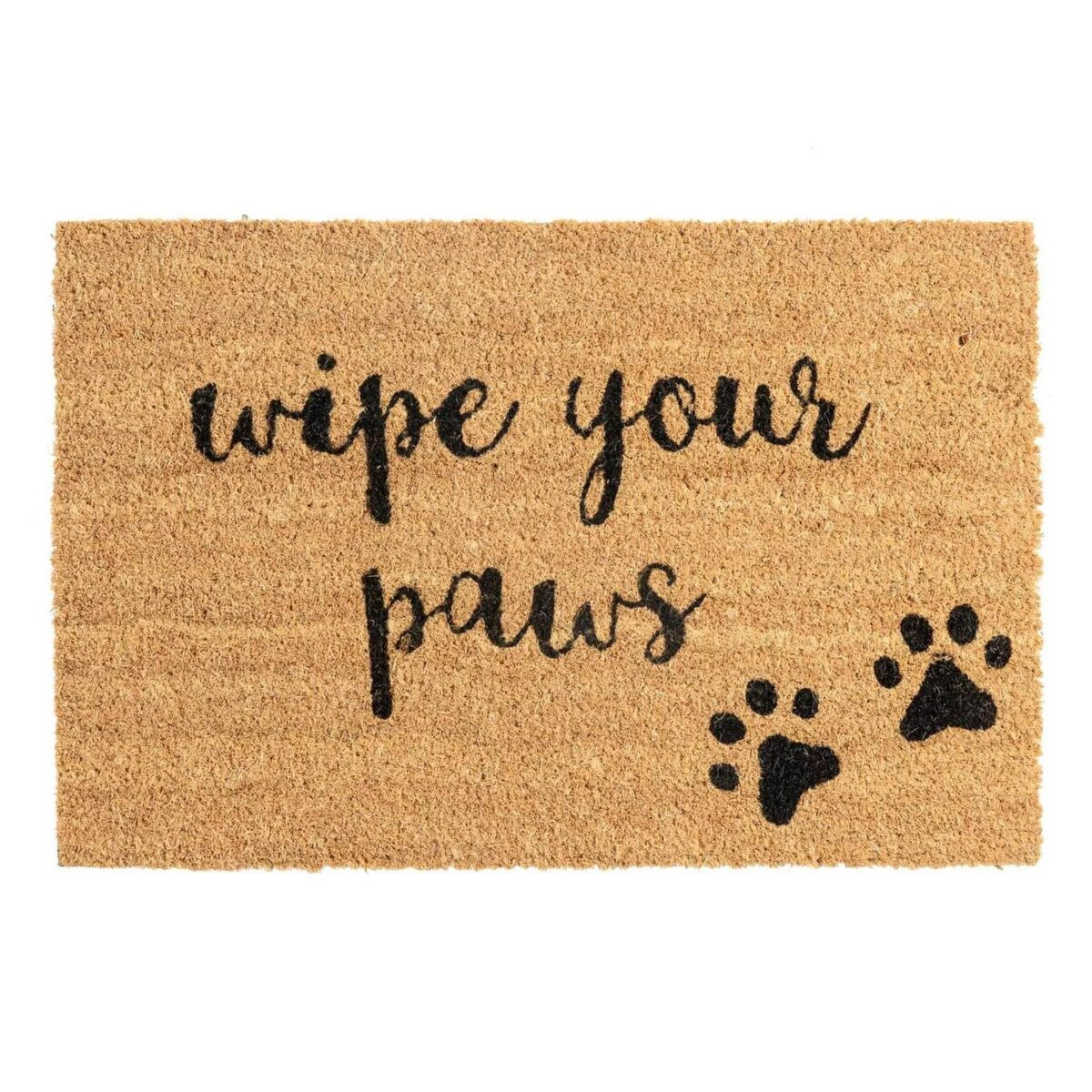 Coir Door Mat Natural Coconut Indoor Outdoor Welcome Mats 60 x 40cm Paws - Image 1