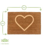 Coir Door Mat Natural Indoor Outdoor Welcome Mats 60 x 40cm Embossed Heart - Image 3
