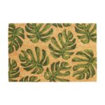 Coir Door Mat Natural Coconut Indoor Outdoor Welcome Mats 60 x 40cm Monstera