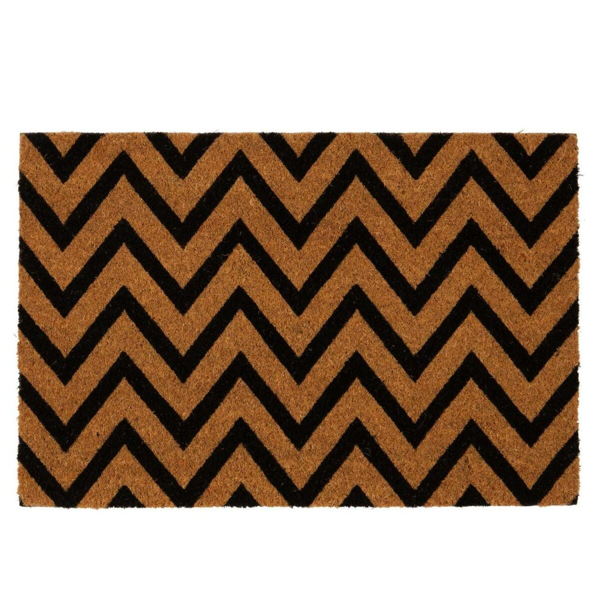 Coir Door Mat Natural Coconut Indoor Outdoor Welcome Mats 60 x 40cm Zig Zag - Image 1