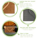 Coir Door Mat Natural Indoor Outdoor Welcome Mats 60 x 40cm Embossed Heart - Image 2