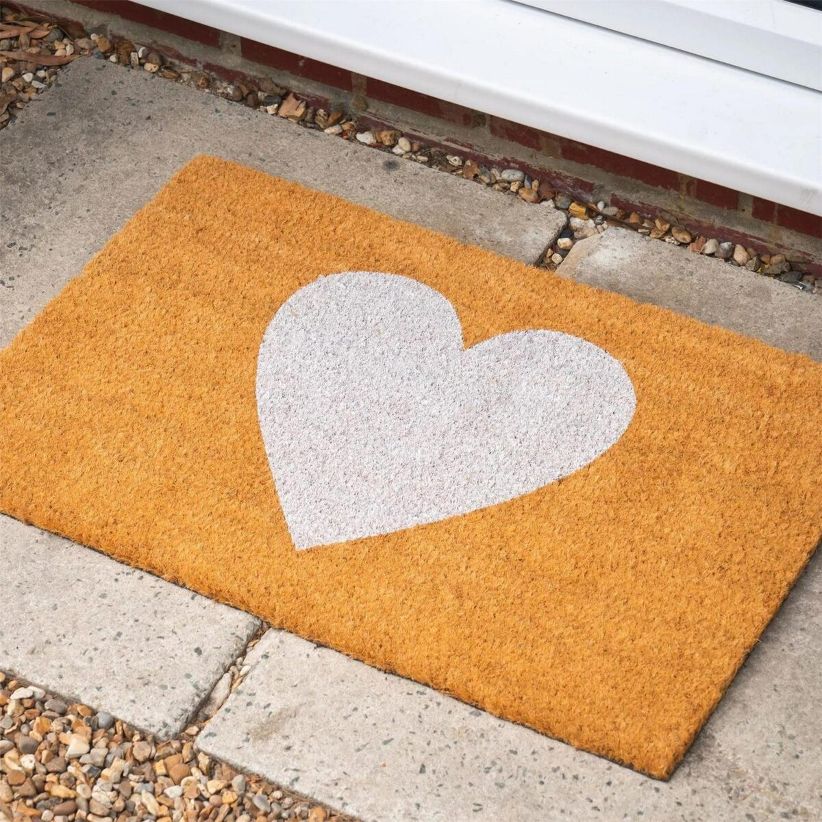 Coir Door Mat Natural Coconut Indoor Outdoor Welcome Mats 60 x 40cm White Heart - Image 7