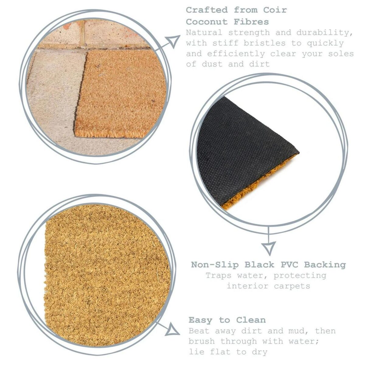 Coir Door Mat Natural Coconut Indoor Outdoor Welcome Mats 60 x 40cm Sausage Dog - Image 2