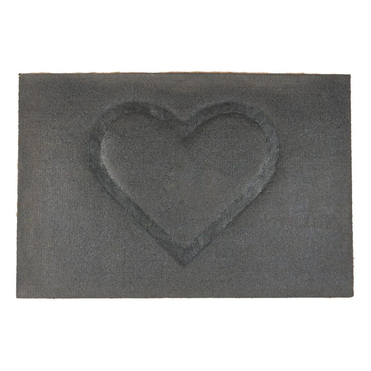 Coir Door Mat Natural Indoor Outdoor Welcome Mats 60 x 40cm Embossed Heart - Image 5