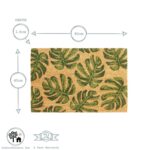 Coir Door Mat Natural Coconut Indoor Outdoor Welcome Mats 60 x 40cm Monstera - Image 3