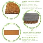 Coir Double Door Mat Natural Indoor Outdoor Welcome Mats 120 x 40cm Grey Inset - Image 2
