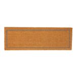 Coir Double Door Mat Natural Indoor Outdoor Welcome Mats 120 x 40cm Grey Inset