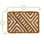 Coir Scraper Door Mat Wire Outdoor Boot Scrubber Welcome Mats 60 x 40cm Natural - Image 3