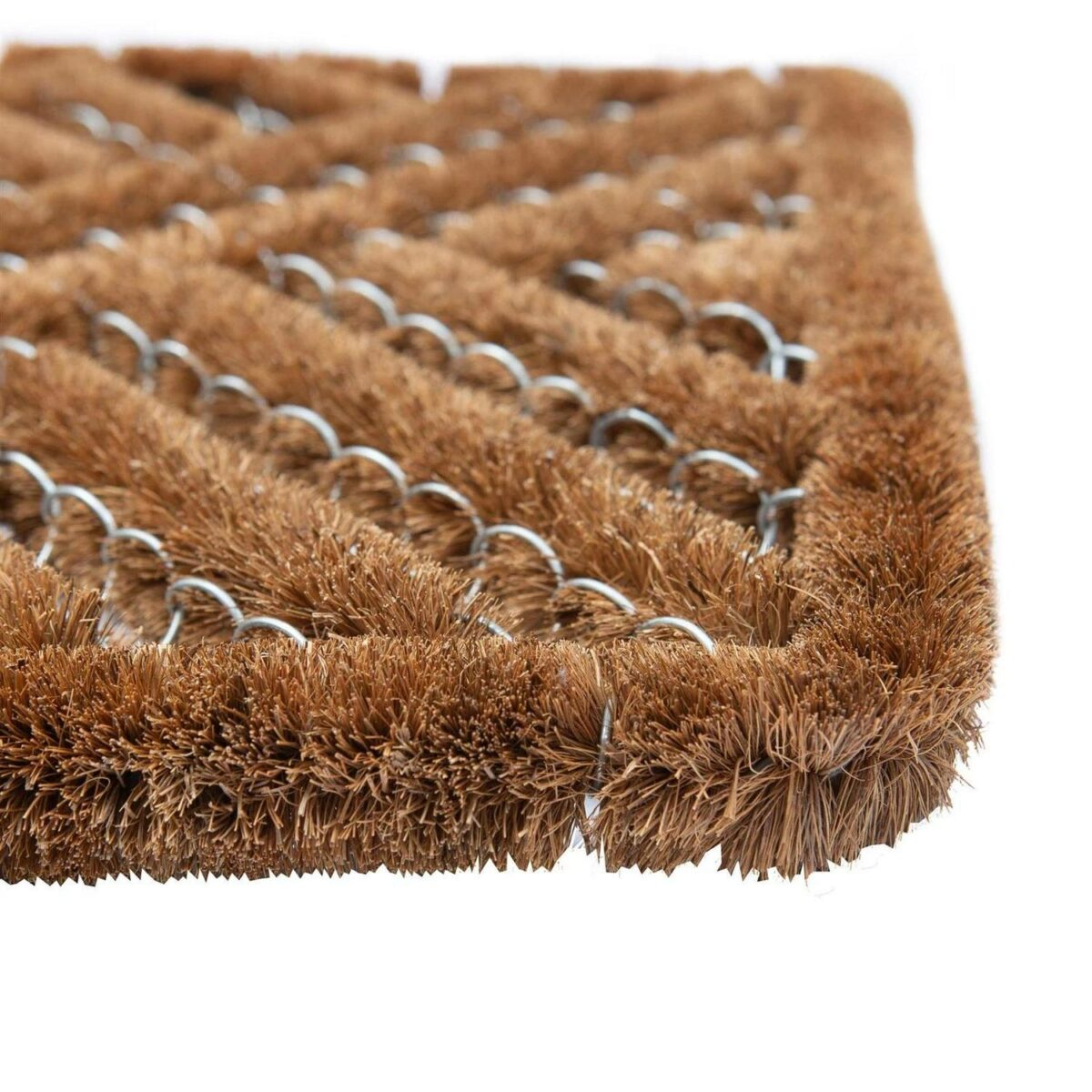 Coir Scraper Door Mat Wire Outdoor Boot Scrubber Welcome Mats 60 x 40cm Natural - Image 4