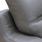 Colby Dark Grey Leather 2 Seater Sofa with Power Footrests - Image 4