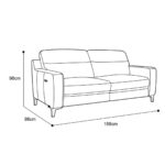 Colby Dark Grey Leather 2 Seater Sofa with Power Footrests - Image 2