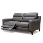 Colby Dark Grey Leather 2 Seater Sofa with Power Footrests - Image 6