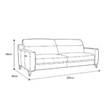 Colby Dark Grey Leather Large 2 Seater Sofa with Power Footrests - Image 2