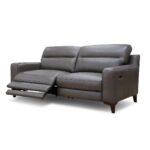 Colby Dark Grey Leather Large 2 Seater Sofa with Power Footrests - Image 6