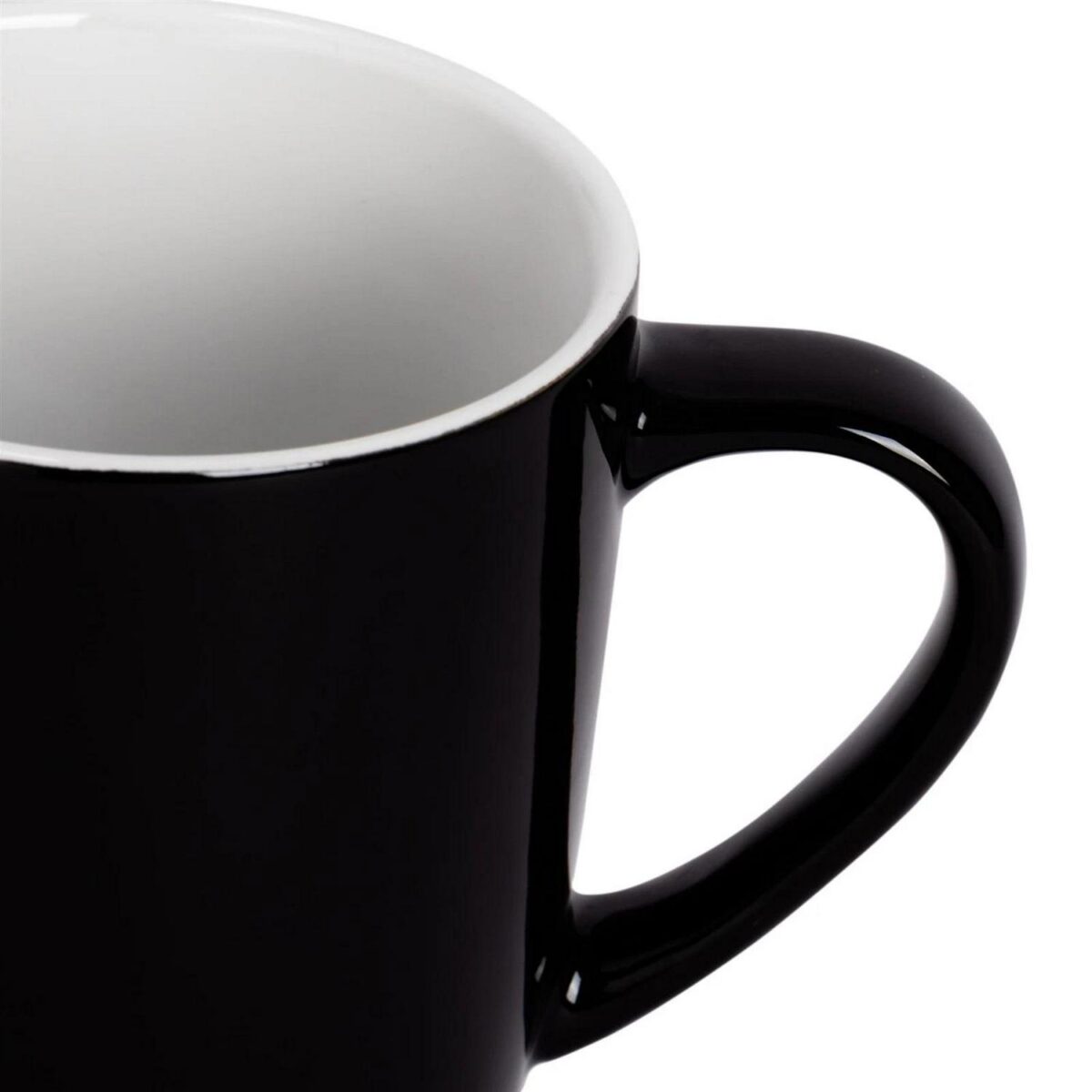 Coloured Coffee Mug Modern Porcelain Cappuccino Tea Cup 350ml Black - Image 4