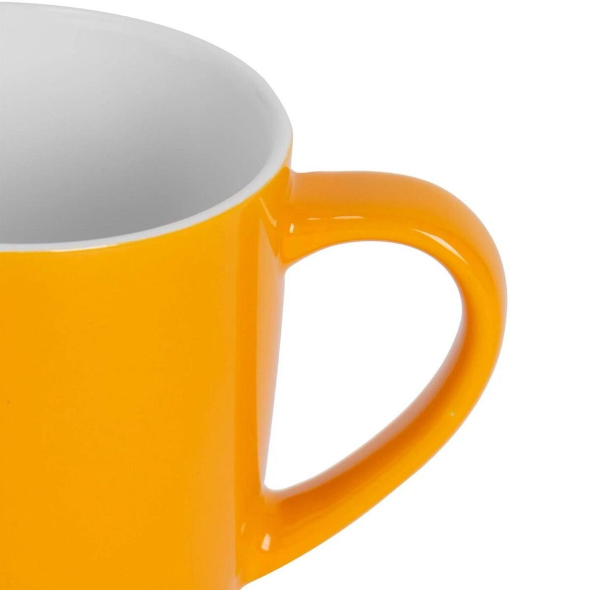 Coloured Coffee Mug Modern Porcelain Cappuccino Tea Cup 350ml Yellow - Image 4