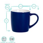 Coloured Coffee Mug Modern Porcelain Cappuccino Tea Cup 350ml Navy - Image 3