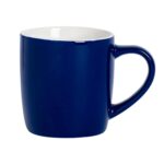 Coloured Coffee Mug Modern Porcelain Cappuccino Tea Cup 350ml Navy