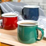 Coloured Enamel Belly Mugs Metal Camping Tea Coffee Hot Drinks 375ml 6 Colours - Image 5