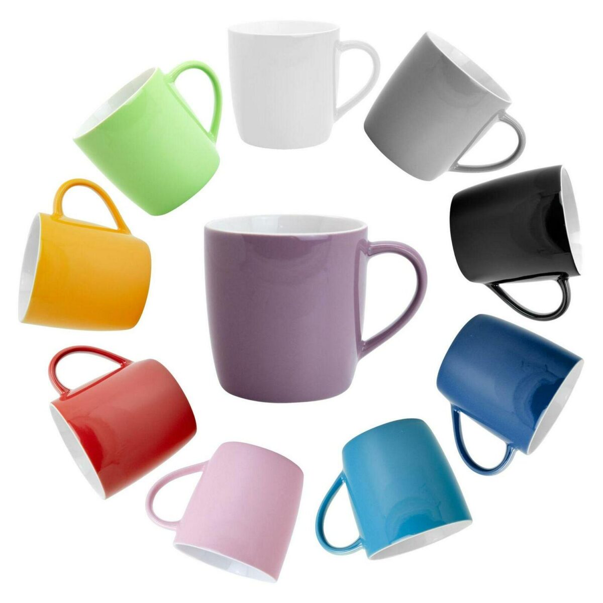 Coloured Tea Coffee Mug Contemporary Ceramic Drinks Mug - 350ml x1 - Image 1