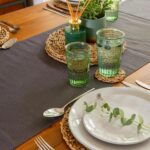 Cotton Fabric Table Runner Long Kitchen Party Decoration 48cm x 183cm Grey - Image 5