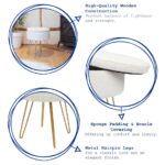 Cream Round Boucle Storage Footstool Ottoman Stool Seat Hairpin Legs H46 x D37cm - Image 2