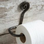 Curly Iron Toilet Roll Holder Vintage Antique Style Wall Mounted W180mm Raw - Image 6