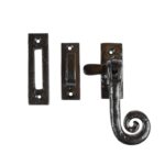 Curly Tail Window Fastener - Right Handed Cast Iron Antique W46mm x H108mm Black