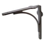 Curved Iron Shelf Bracket Cast Iron Antique Vintage Wall Brackets D205mm Black