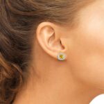 Cushion Cut Citrine and 0.23ctw Diamond Stud Earrings, 14ct White Gold - Image 2