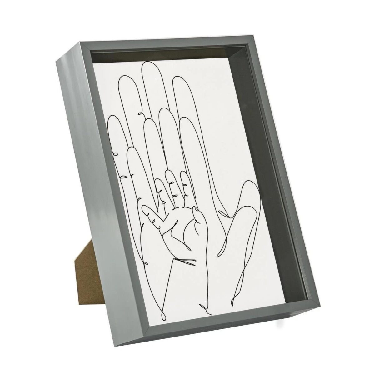 Deep Box Photo Frame 3D Shadow Picture Standing Hanging A4 (8 x 12 ) Grey - Image 1