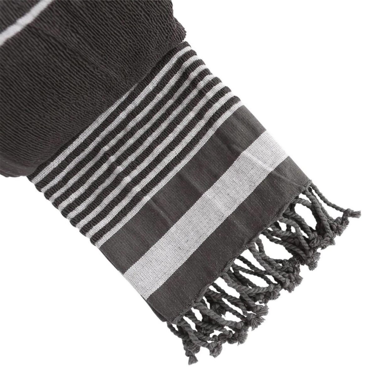 Deluxe 100% Cotton Turkish Beach Towel 160cm x 90cm Charcoal - Image 4
