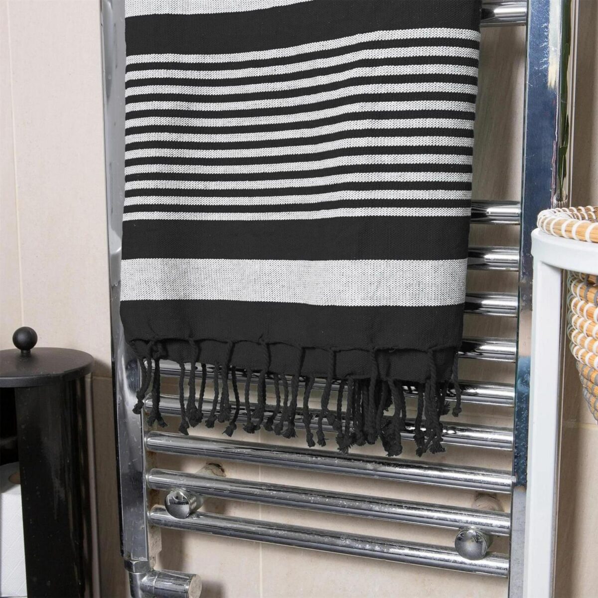 Deluxe 100% Cotton Turkish Beach Towel 160cm x 90cm Charcoal - Image 6