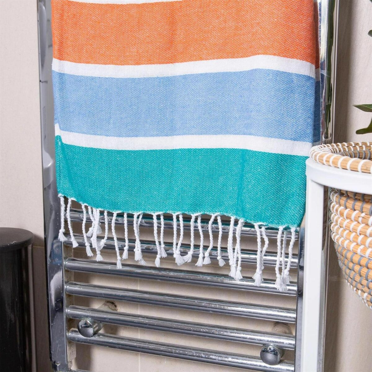 Deluxe Cotton Turkish Bath Towel Beach Sauna Hammam 157 x 87cm Multi Stripe - Image 6