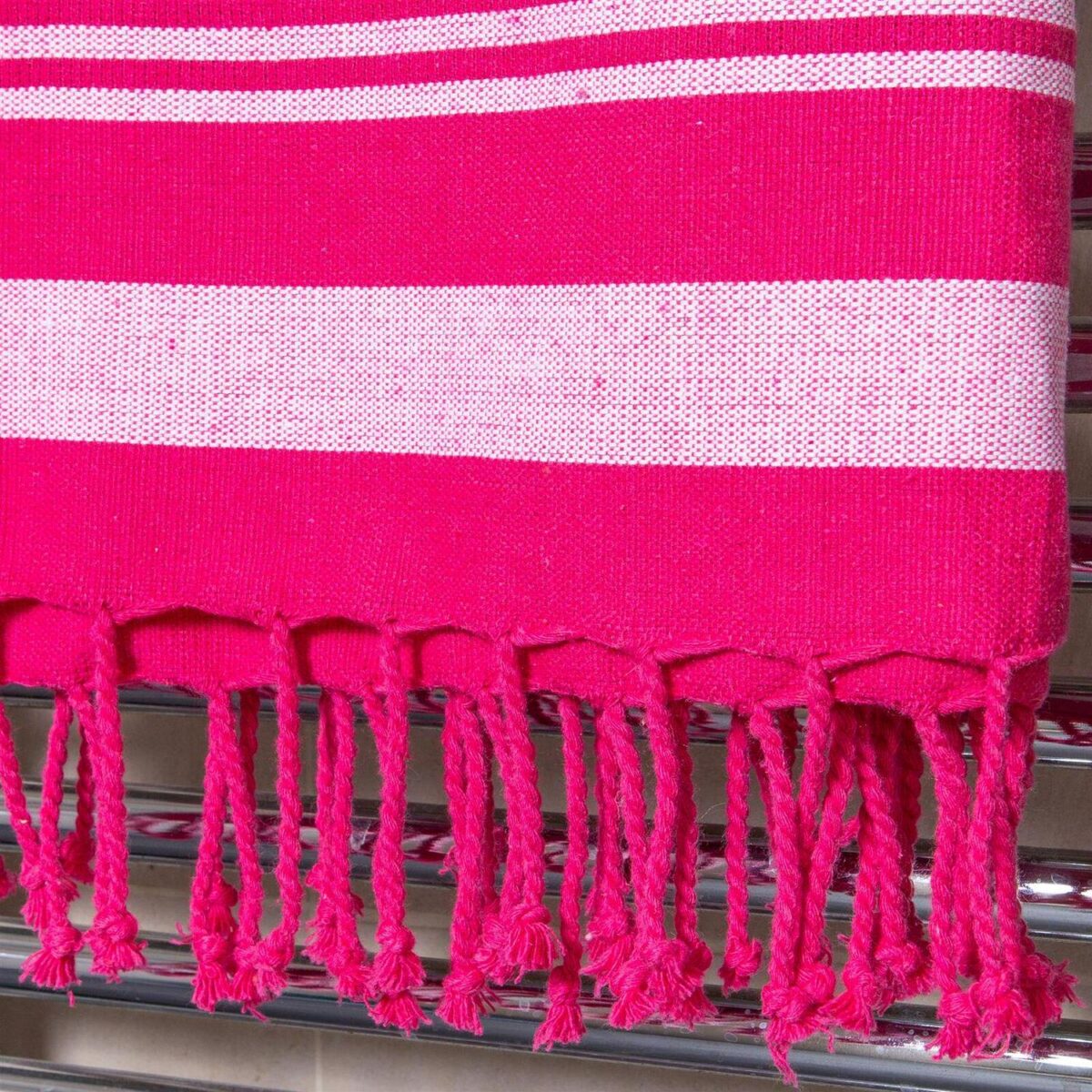 Deluxe Cotton Turkish Bath Towel Beach Sauna Hammam Blanket 157 x 87cm Hot Pink - Image 7