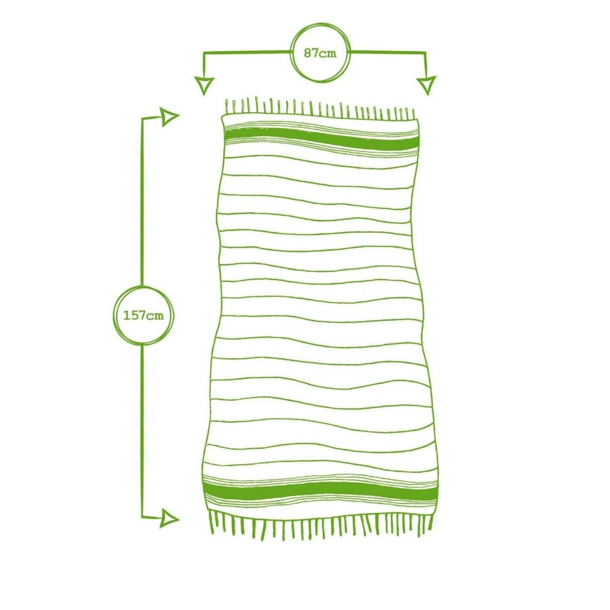 Deluxe Cotton Turkish Bath Towel Beach Sauna Hammam 157 x 87cm Multi Stripe - Image 3